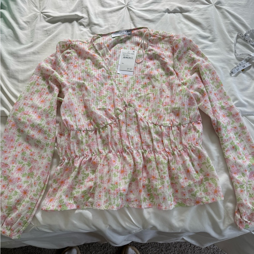 Sophie Rue Pink and Green Floral Top